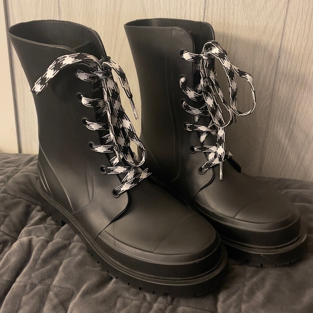 Cougar Black Winter Rain Boots with Laces